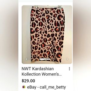 Kim Kardashian Leopard print Ponte Pencil Skirt